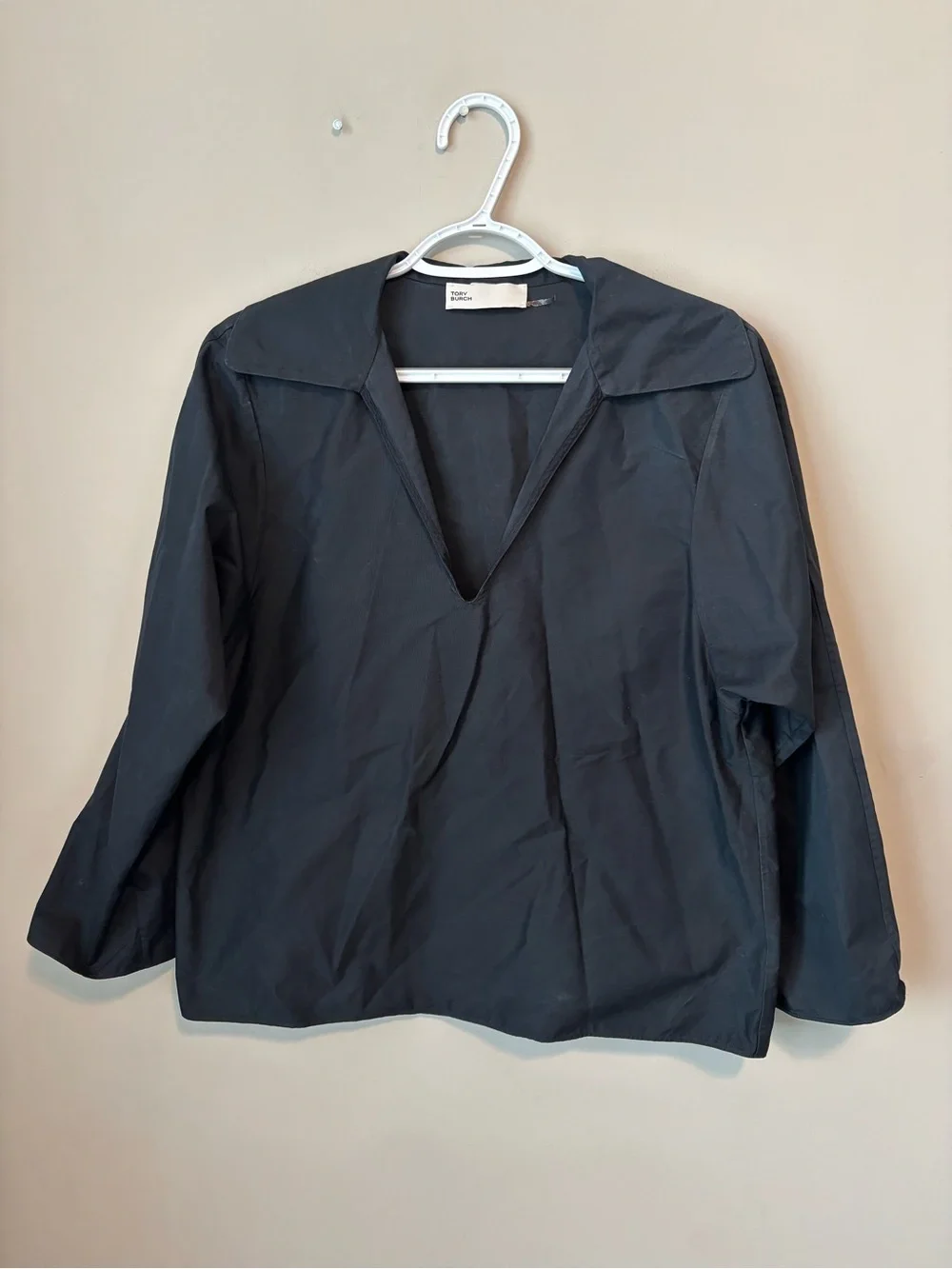 Tory Burch Poplin 100% Cotton Black Tunic Size 4